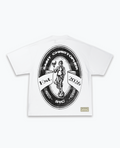 St.Chris World Statue Graphic T-Shirt – White