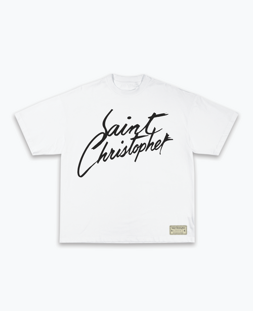 Saint Christopher Script Logo T-Shirt